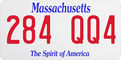 MA license plate 284QQ4