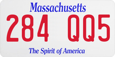 MA license plate 284QQ5