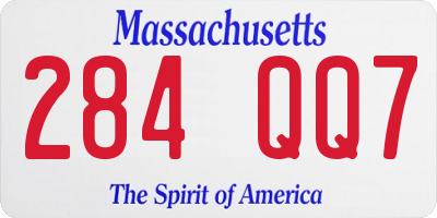 MA license plate 284QQ7
