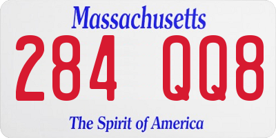 MA license plate 284QQ8