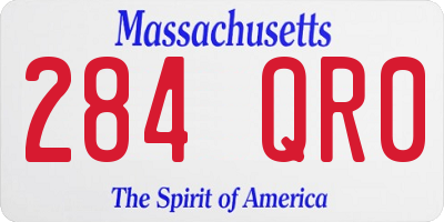 MA license plate 284QR0
