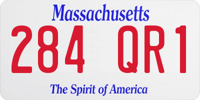 MA license plate 284QR1