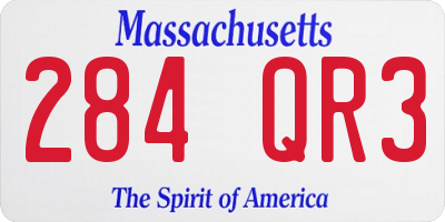 MA license plate 284QR3