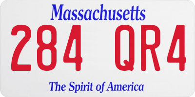 MA license plate 284QR4