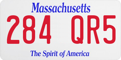 MA license plate 284QR5