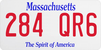 MA license plate 284QR6