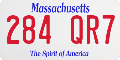 MA license plate 284QR7