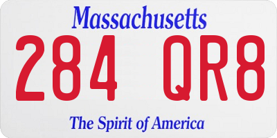 MA license plate 284QR8