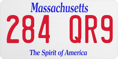 MA license plate 284QR9