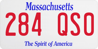 MA license plate 284QS0