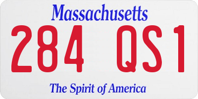 MA license plate 284QS1