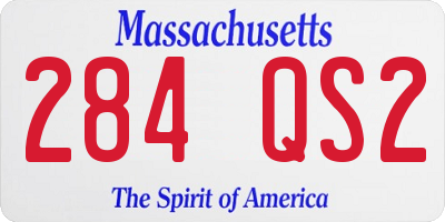 MA license plate 284QS2