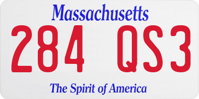 MA license plate 284QS3