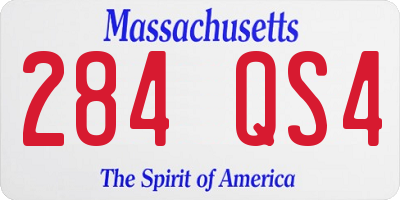 MA license plate 284QS4