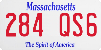 MA license plate 284QS6