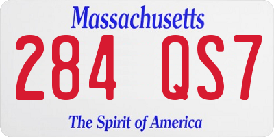 MA license plate 284QS7