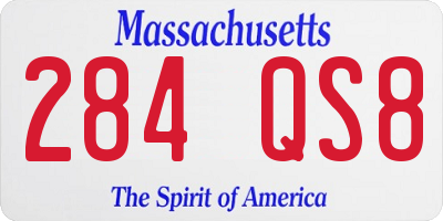 MA license plate 284QS8