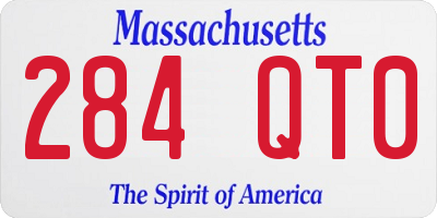 MA license plate 284QT0