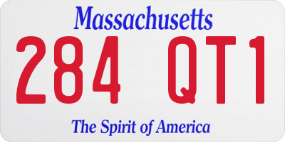 MA license plate 284QT1