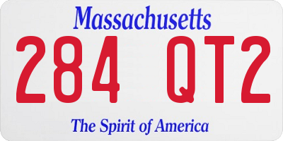 MA license plate 284QT2