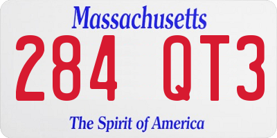 MA license plate 284QT3