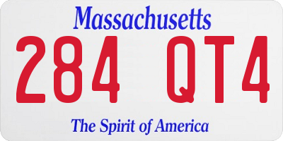 MA license plate 284QT4