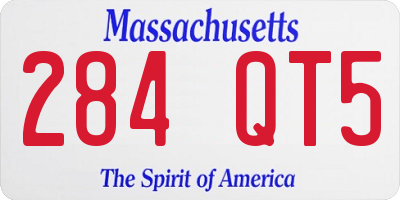 MA license plate 284QT5