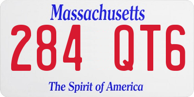 MA license plate 284QT6