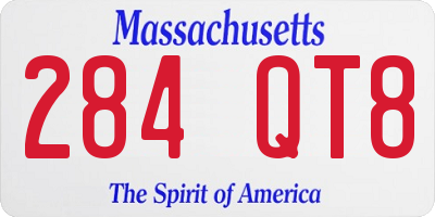 MA license plate 284QT8