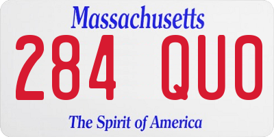 MA license plate 284QU0