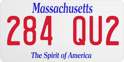 MA license plate 284QU2