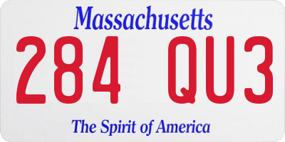 MA license plate 284QU3