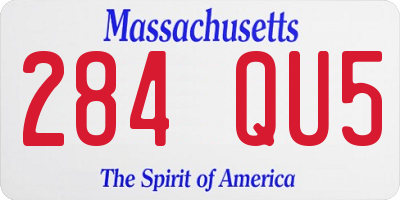 MA license plate 284QU5