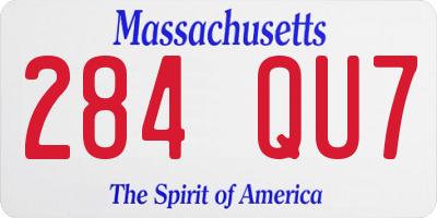 MA license plate 284QU7