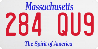 MA license plate 284QU9