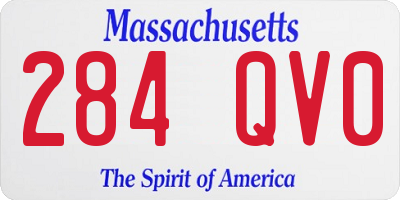MA license plate 284QV0