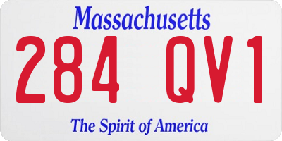 MA license plate 284QV1