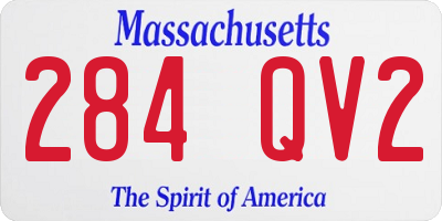 MA license plate 284QV2