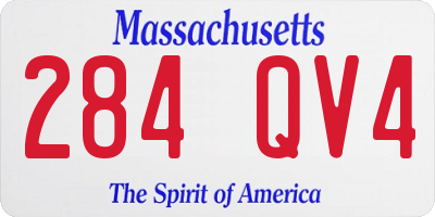 MA license plate 284QV4