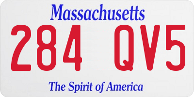MA license plate 284QV5
