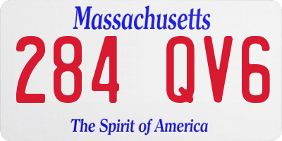 MA license plate 284QV6