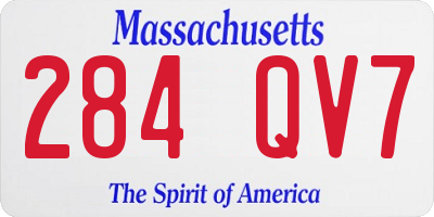 MA license plate 284QV7