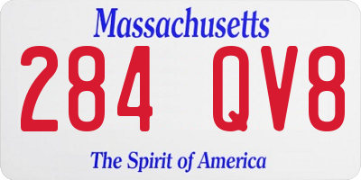 MA license plate 284QV8