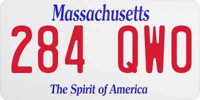 MA license plate 284QW0