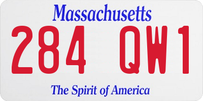 MA license plate 284QW1