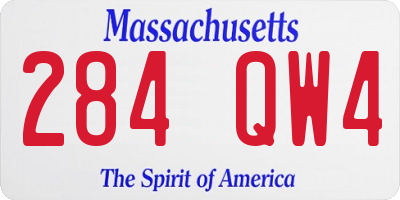 MA license plate 284QW4