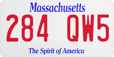 MA license plate 284QW5