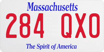 MA license plate 284QX0