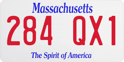 MA license plate 284QX1