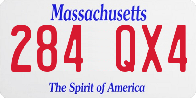 MA license plate 284QX4